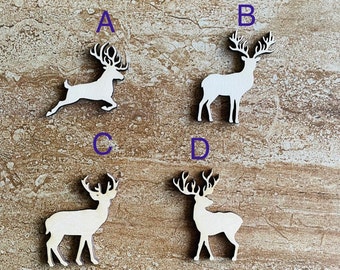 Wood Deer Cutout, Rustic Animal Wall Decor, DIY Craft Shape