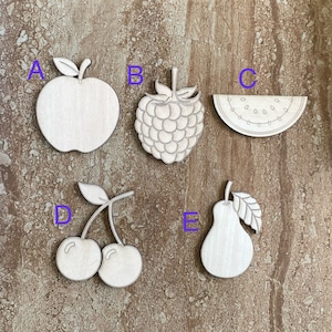 Wood Fruit Cutout, Wooden Fruit Shape, Fruit Decor, Craft Supply
