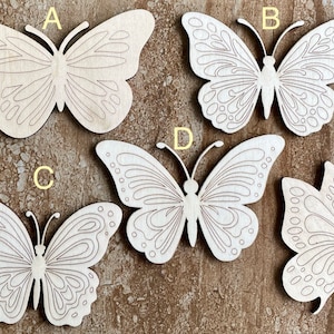 Wood Butterfly Cutout, Unfinished Wood Butterfly Shape