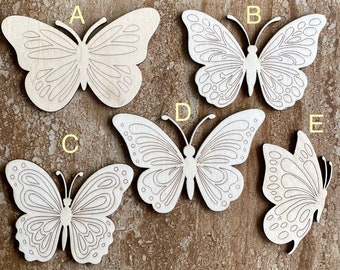 Wood Butterfly Cutout, Unfinished Wood Butterfly Shape