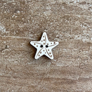 Wood Starfish Buttons, Nautical Craft Buttons, Beach Decor DIY
