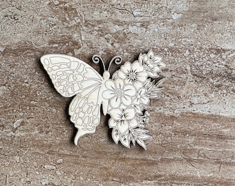 Wood Butterfly Cutout, Unfinished Wood Butterfly Shape