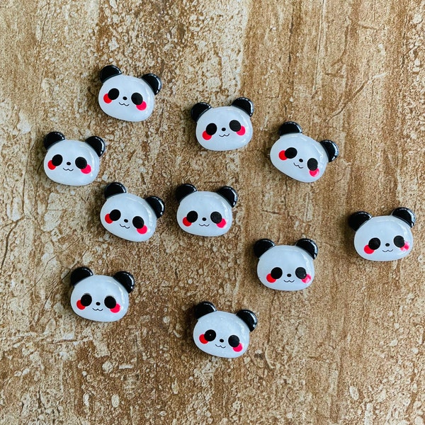 5 Pcs Panda Bear Cabochon