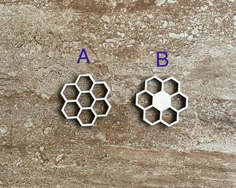 Wood Honeycomb Cutout, Laser Cut Wall Decor, DIY Craft Shape
