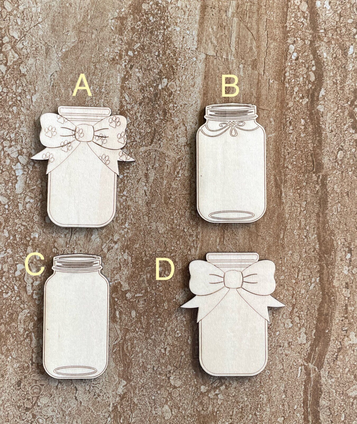 Wood Mason Jar Cutout, Rustic Home Decor, DIY Craft Shape