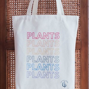 Plant Tote Bag, Eco-Friendly Shopper, Floral Art Tote Bag, Leafy art tote bag, Plant-Inspired Canvas Tote Bag, Rainbow Plants,  shopping grocery bag, mom gift, bag for mom, canvas tote bag, plant lover, Ecofriendly bag, plant lover gift, shopping bag