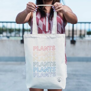 Plant Tote Bag, Eco-Friendly Shopper, Floral Art Tote Bag, Leafy art tote bag, Plant-Inspired Canvas Tote Bag, Rainbow Plants,  shopping grocery bag, mom gift, bag for mom, canvas tote bag, plant lover, Ecofriendly bag, plant lover gift, shopping bag