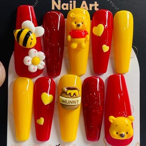 Winnie the Pooh False Nails, size Medium
