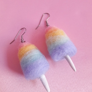 Kawaii Rainbow Cotton Candy Earrings *PLEASE READ DESCRIPTION*