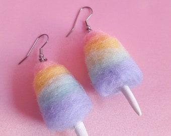 Kawaii Rainbow Cotton Candy Earrings *PLEASE READ DESCRIPTION*