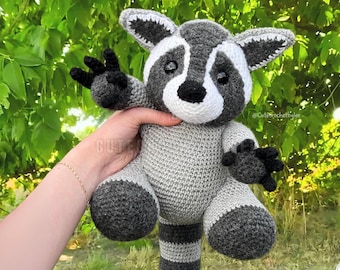 Crochet Raccoon Pattern: Amigurumi Plush Toy with Video (PDF & Video Tutorial)