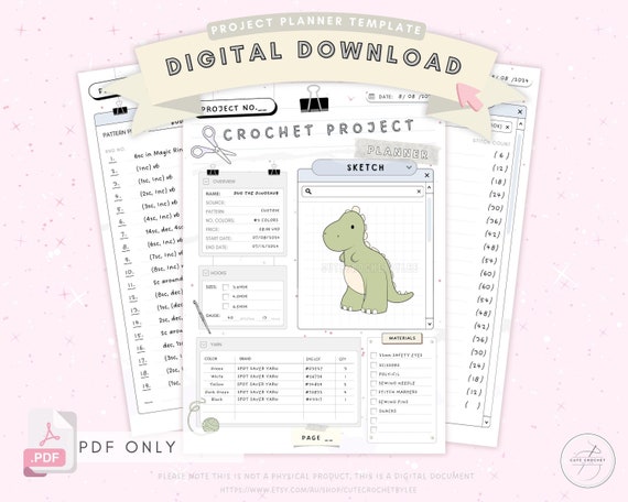 Crochet Project Planner (DIGITAL DOWNLOAD PDF)