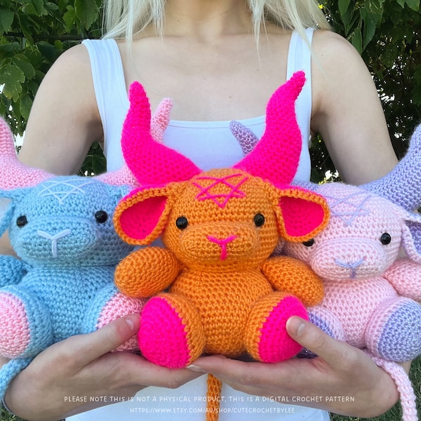 Baphomet Crochet Pattern Amigurumi Plush Toy Cow Devil Goth Halloween -Medium Sized-  (Updated Version 11/02/23) (DIGITAL DOWNLOAD ONLY)