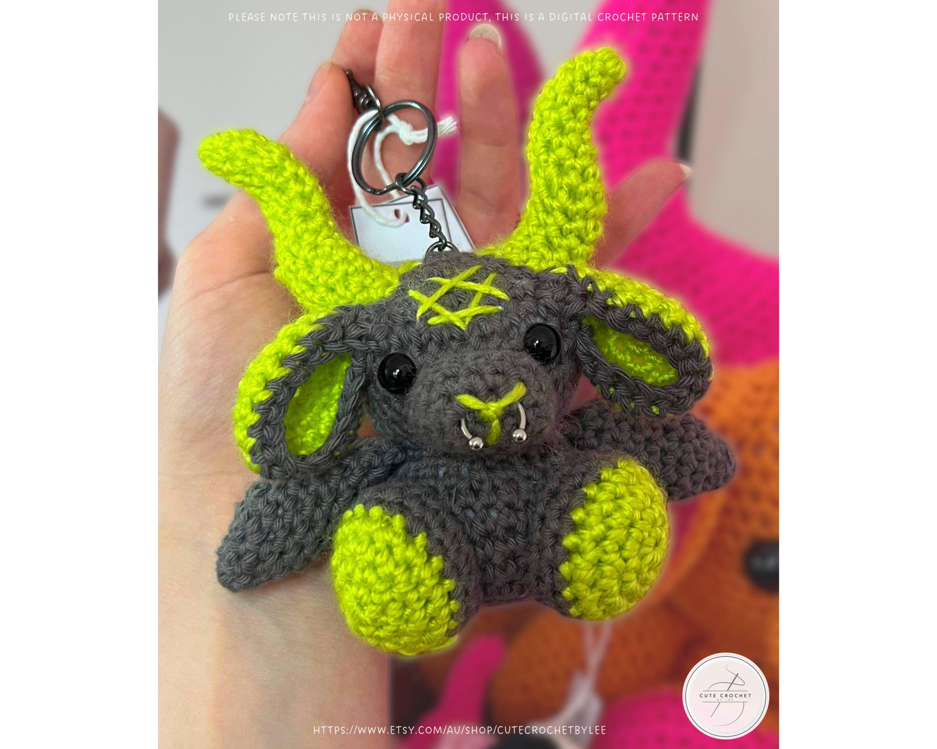 21 Baphomet Crochet Patterns for Cute, Creepy Amigurumi Fans 9 Baphomet Crochet Pattern: Goth Devil Plush Keychain