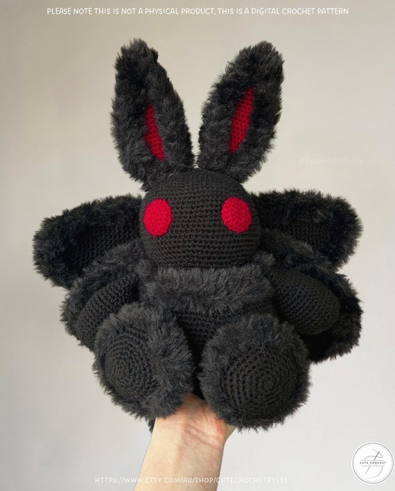 Mothman Crochet Pattern Amigurumi Plush Toy Devil Goth Halloween -Medium Sized- (DIGITAL DOWNLOAD ONLY)
