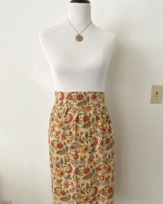 Vintage 1940s Floral Skirt