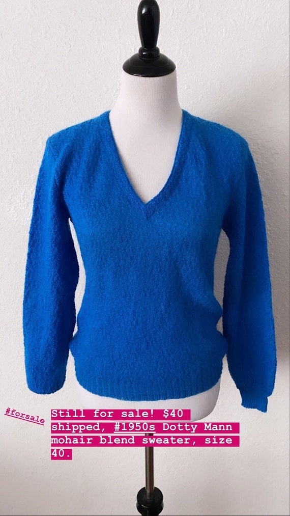 Vintage 1950s Dotty Mann Mohair Blend Sweater