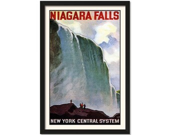 Niagara Falls, Vintage Travel Art 11" x 17"  - Vintage Wall Art, Wall Art Decor Prints, Room Wall Decor