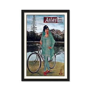 Atlas Bicycle - Vintage Bicycle Art 11&quot; x 17&quot; - Vintage Wall Art, Wall Art Decor Prints, Room Wall Decor