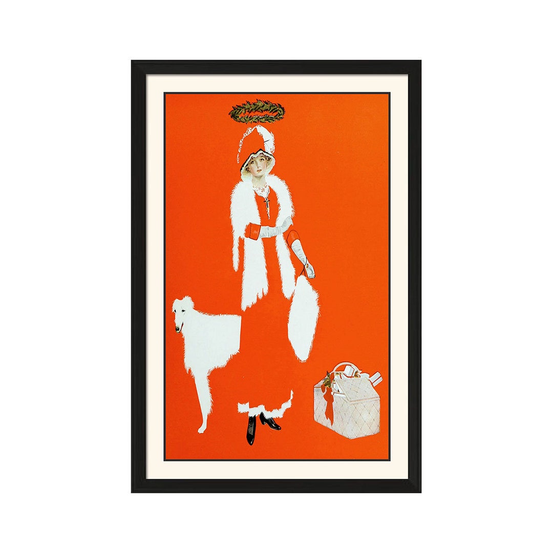 Lady in Red - Vintage Art Deco Prints - 11" X 17" - French Retro, Wall ...