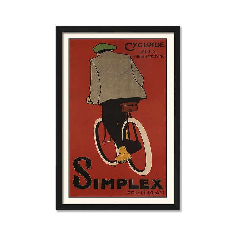 Simplex Cycloide Vintage Bicycle Art 11 x 17 Vintage Wall Art, Wall Art Decor Prints, Room Wall Decor Gift Idea image 1