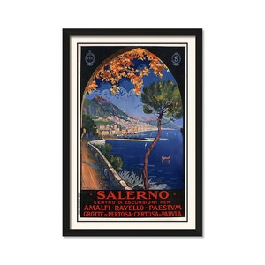 Salerno, Italy - Vintage Travel Art 11&quot; x 17&quot; - Vintage Wall Art, Wall Art Decor Prints, Room Wall Decor