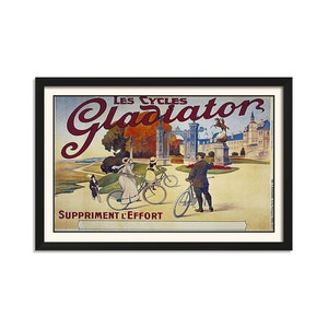 Les Cycles Gladiator - Vintage Bicycle Art 11&quot; x 17&quot; - Vintage Wall Art, Wall Art Decor Prints, Room Wall Decor
