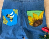 Save the bees pocket design jeans.