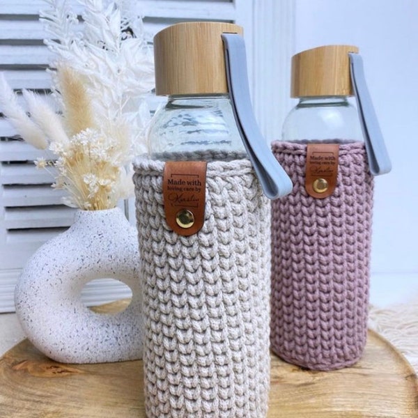 Tinkflaschen Hülle/ Trinkflasche Umhängetasche/Boho/ gehäkelt