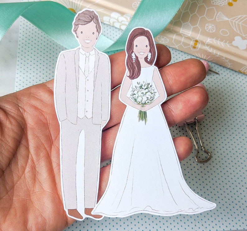 Wedding Cake Toppers Bride and Groom Couple Portrait Wedding Etsy