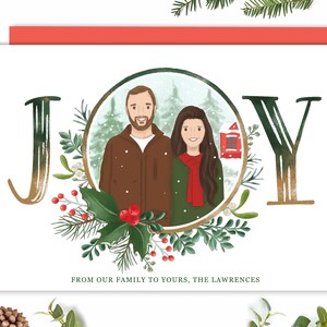 Benutzerdefinierte Familienportrait Weihnachtskarte, Familie Illustration Zeichnung, Urlaub DIY druckbare Karte Benutzerdefinierte Familie Weihnachtsportrait