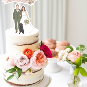 Wedding Couple Printable Cake Topper, Bride and Groom Cake Topper ...