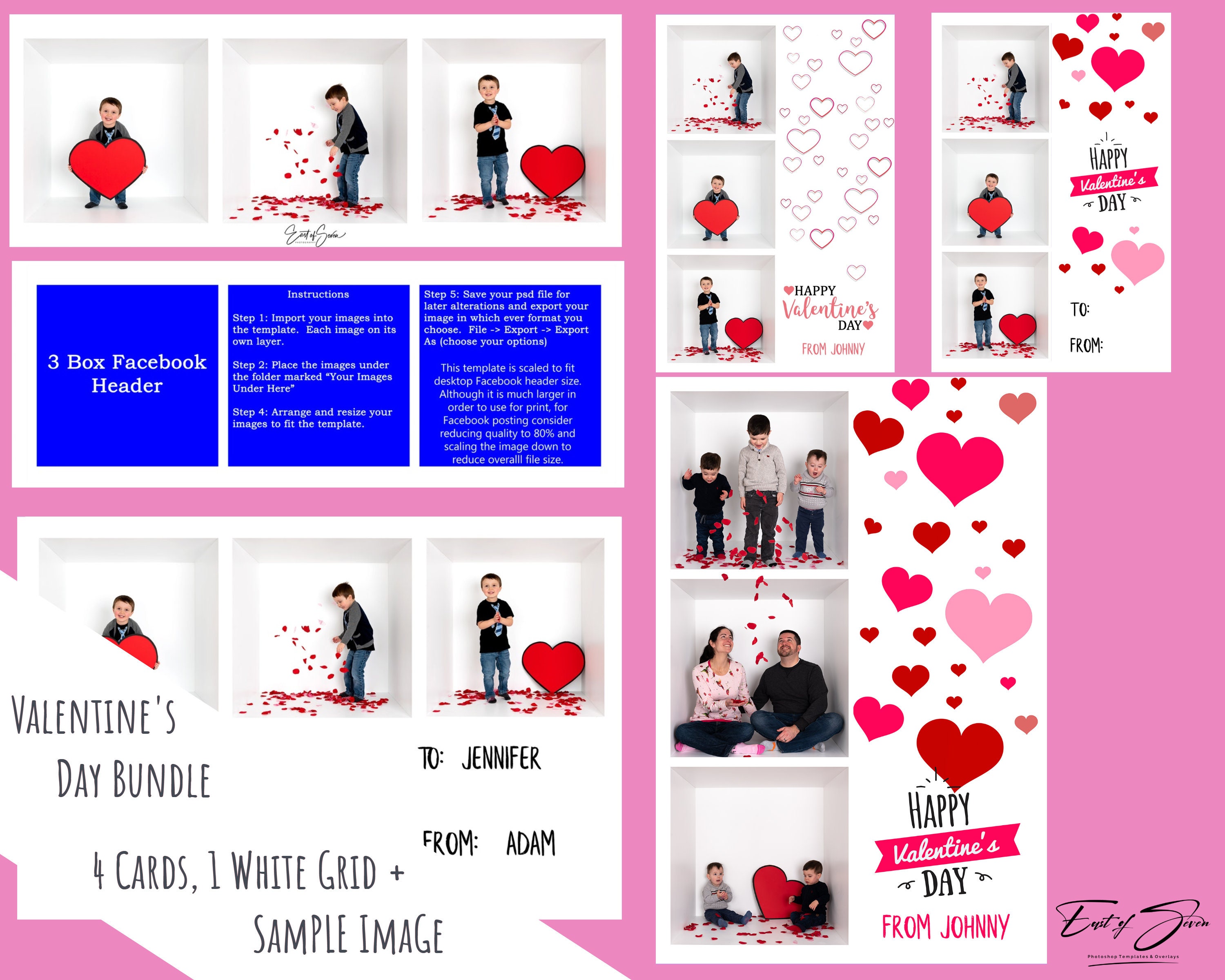White Photo Box Photography Valentine's Day Bundle 4 Etsy