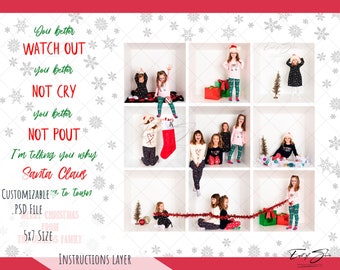 You Better Not Cry Christmas Card design for White Photo Box Photography Sessions & "Inside the box" or "In the box"