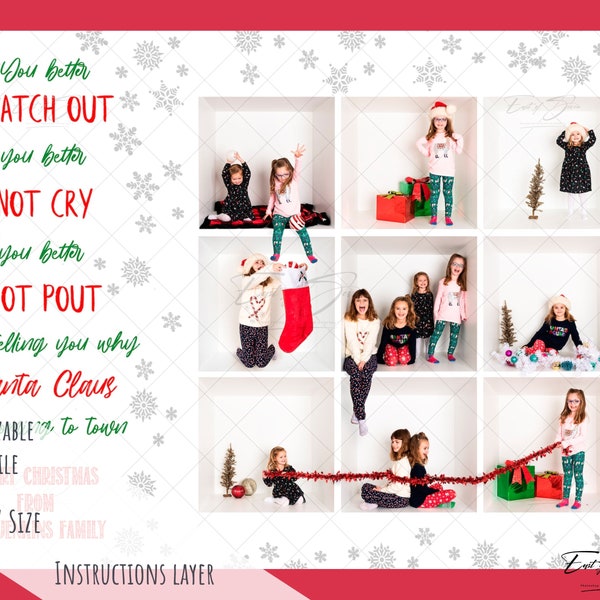 You Better Not Cry Christmas Card design for White Photo Box Photography Sessions & "Inside the box" or "In the box"