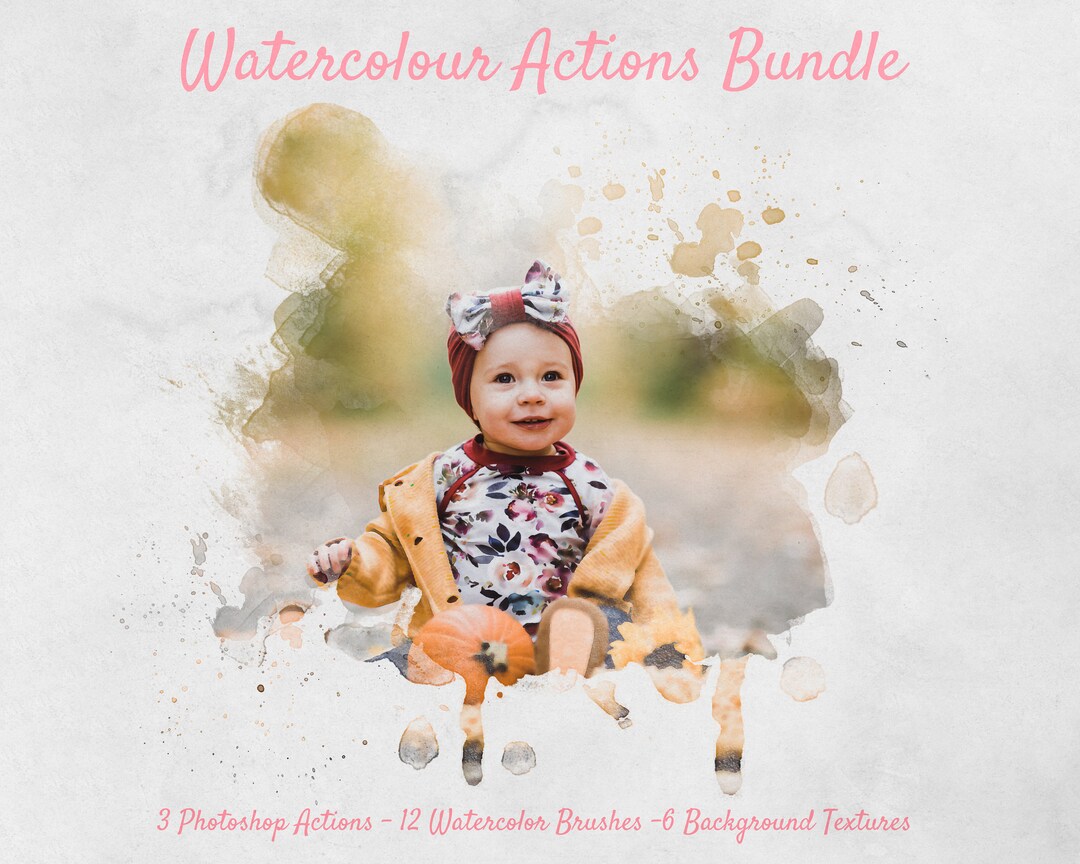 Watercolor Photoshop Actions Bundle - Photoshop Watercolor Texture ...