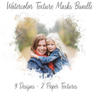 Photoshop Watercolor Overlays - Watercolor overlay - Watercolour texture masks - (similar to watercolor brushes but easier!)