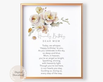 Happy Birthday in Heaven mom, Heavenly Birthday Poem, Happy Birthday in Heaven card from daughter, Heavenly Birthday mom quotes