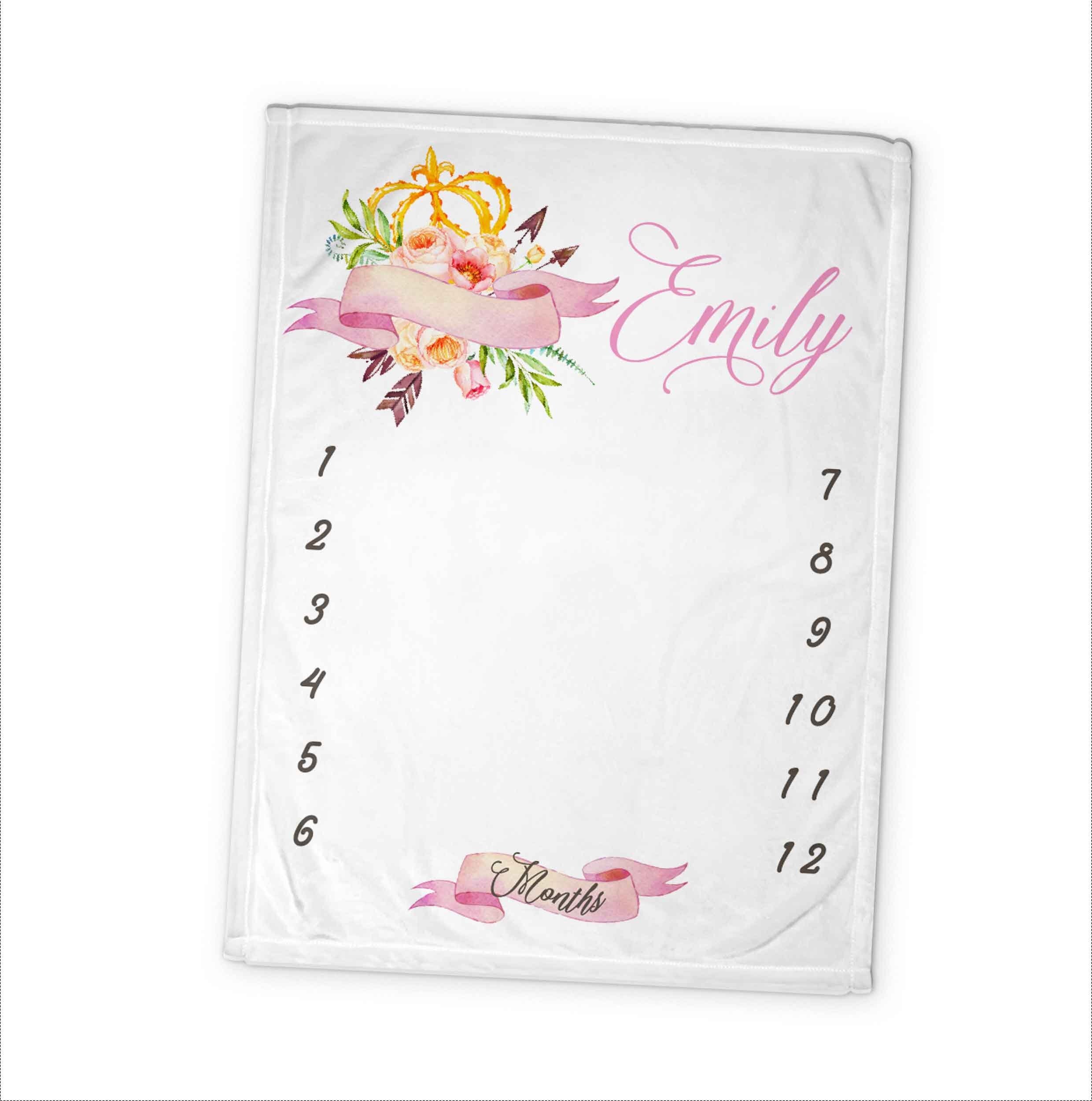 Princess Milestone Blanket Grow up Girl Blanket Track Baby Etsy