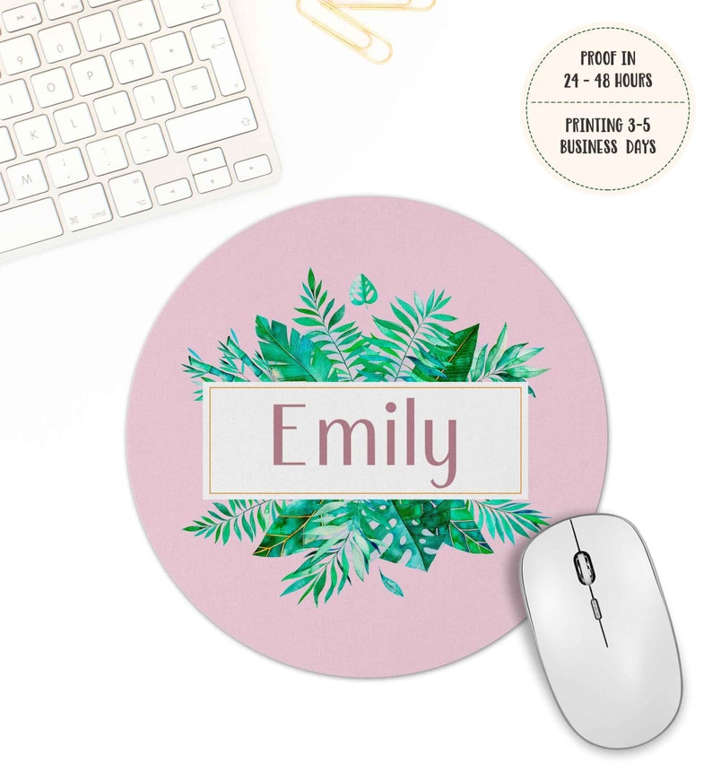 Employee Appreciation Tropical Mouse Pad coworker gift Round Mouse pad Personalized Office decor mousepad gift for women Workplace Gift