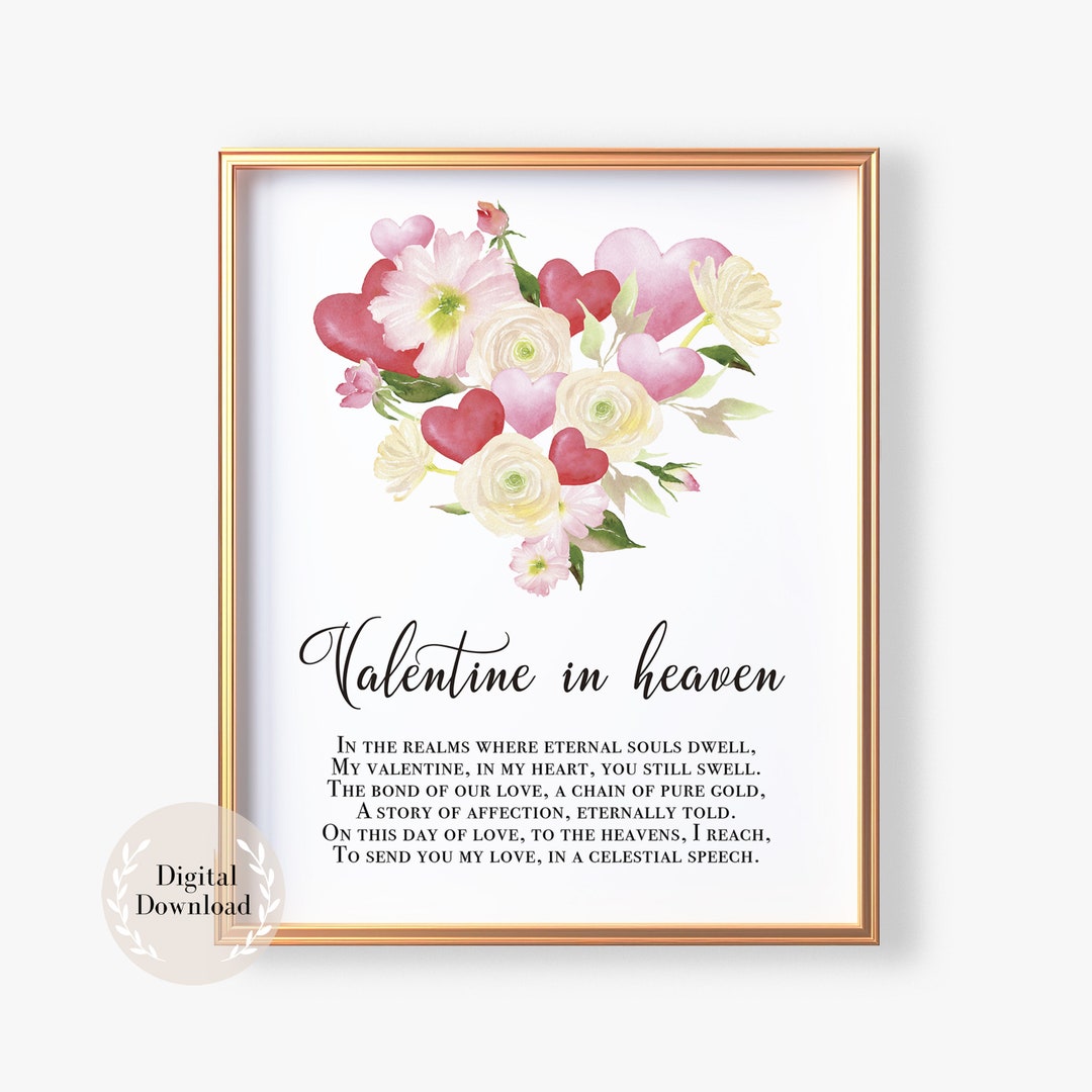 Happy Valentine in Heaven, Heavenly Valentines Day Poem, Valentine From ...