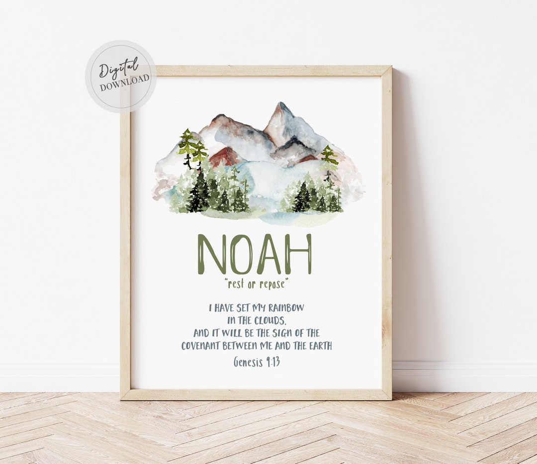 Christian Baby Name Meaning Biblical Name Meaning With Bible Verse Custom Nursery Name Sign