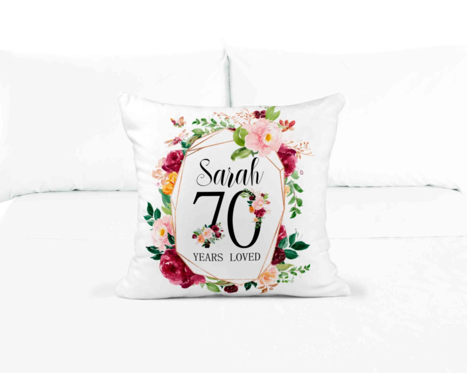 70 Year Old Gift For Women 70 Years Loved Pillow 70 Birthday | Etsy
