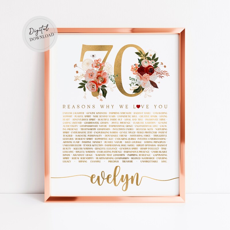 70. geburtstag geschenk frau Etsy.de
