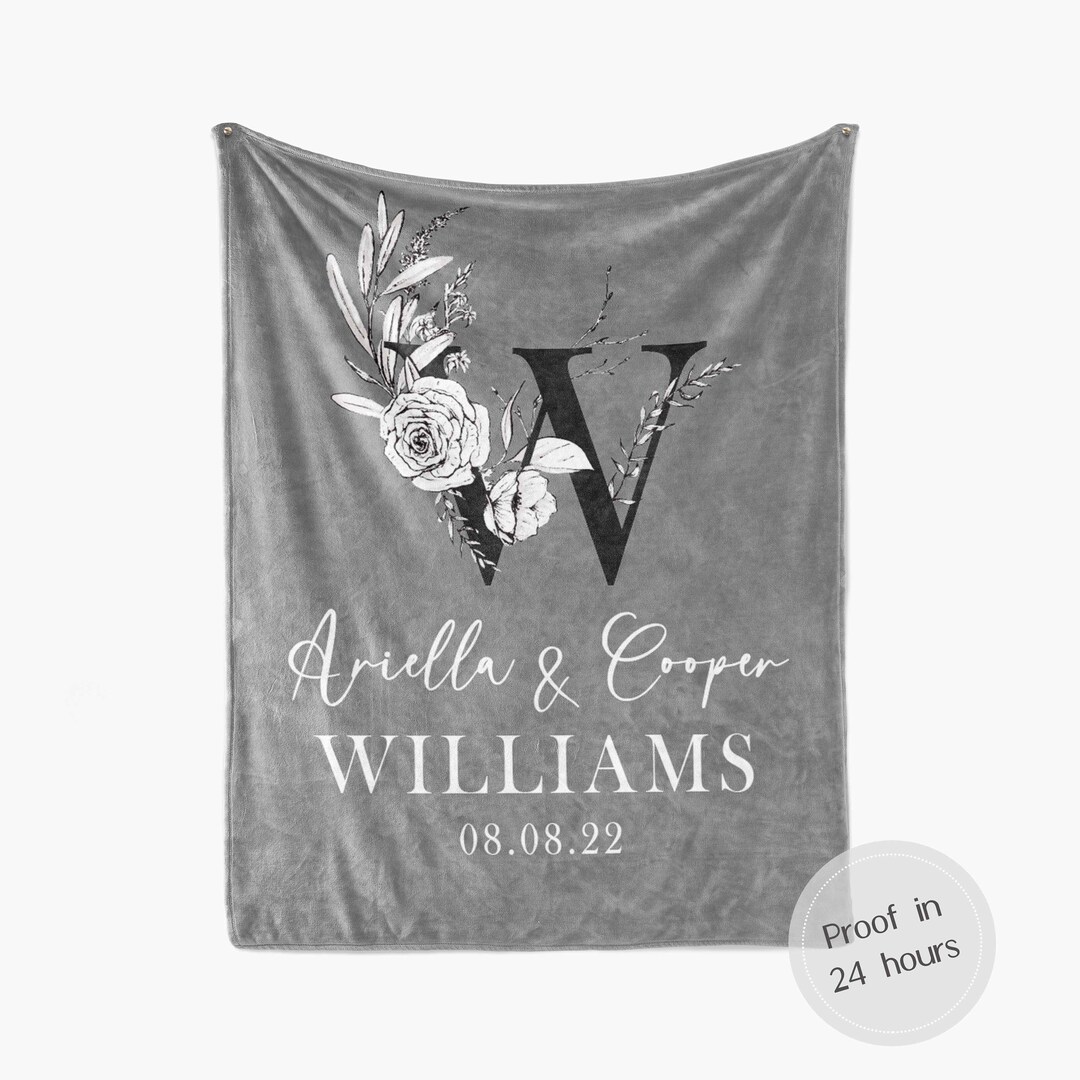 Personalized Wedding Blanket Custom Backdrop Couples Blanket