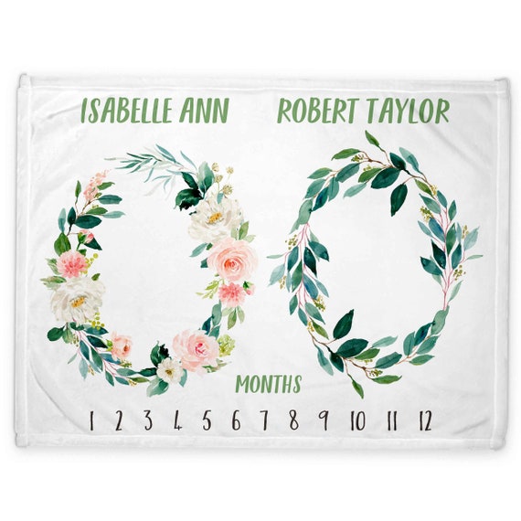 Milestone Blanket for Twin Baby Age Growth Blanket Boy and Etsy