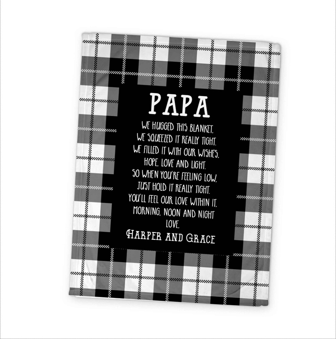 Pawpaw Blanket Personalized Dad Plaid Blanket Papa Name Blanket Grandpa