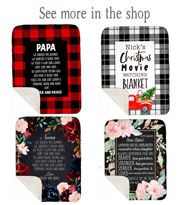 Grandparents Blanket Grandma Grandpa With Names Nana and Papa Etsy