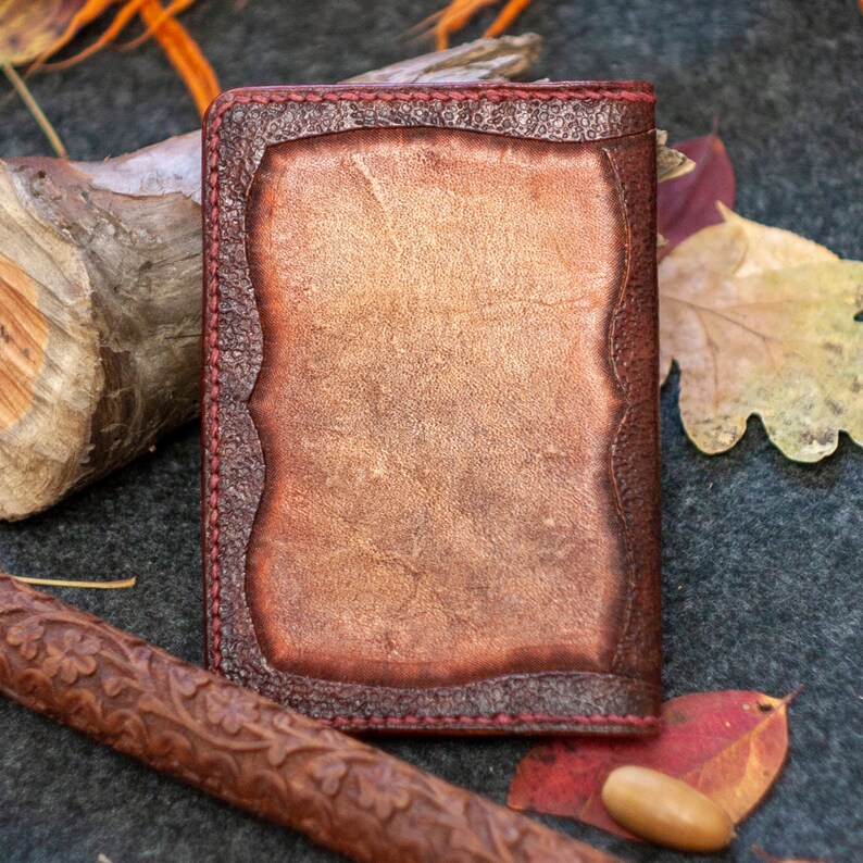 Leather passport holder with autumn fox orange passport with Etsy