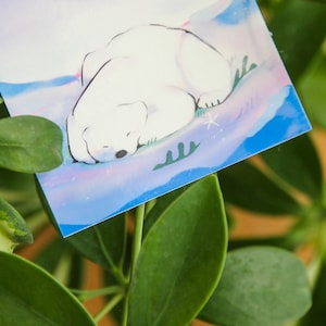 Pegatina única del paisaje del oso polar ~ Vinilo impermeable Kawaii pegatina brillante ~ Pegatinas del planificador estacionario animal